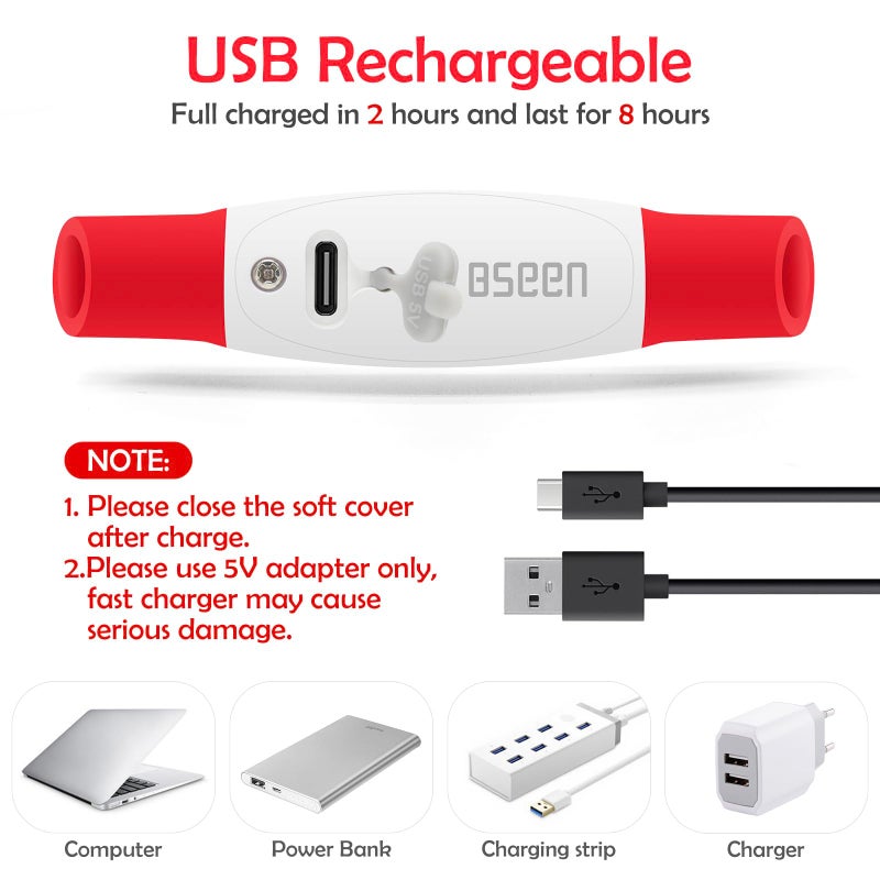 BSEEN Led Dog Collar, BSEEN USB Rechargeable Flash Dog Necklace Light, Pet Safety Collar Makes Your Beloved Dogs Be Seen at Night for Small Medium Large Dogs(Red) - Image 3